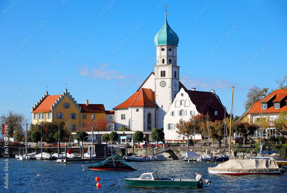 The City Wasserburg at the Lake Constance, Bavaria in Germany, Europe