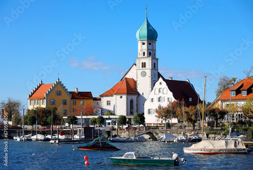 The City Wasserburg at the Lake Constance  Bavaria in Germany  Europe