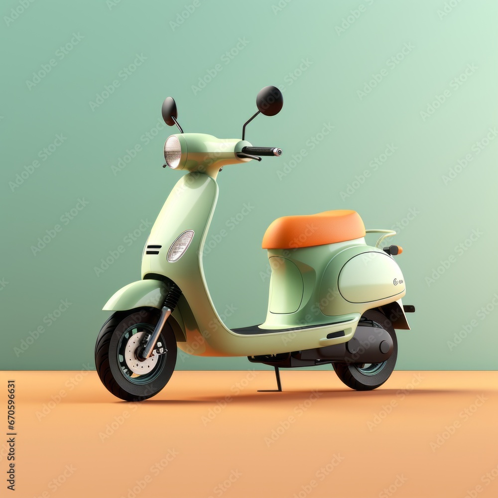 vintage scooter on a white background