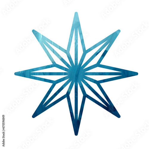 Мобильное устройствоA winter snowflake with a picturesque blue texture. Isolated vector element on a white background. Design element of a winter sale banner, print, poster, wallpaper