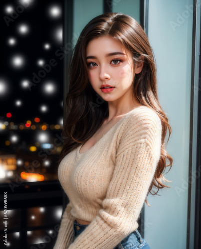 portrait of a woman,whitecatmini, generative ai, ai,snow,bokeh Free Download portrait of a woman,whitecatmini, generative ai, ai,snow,bokeh - GFXLoad