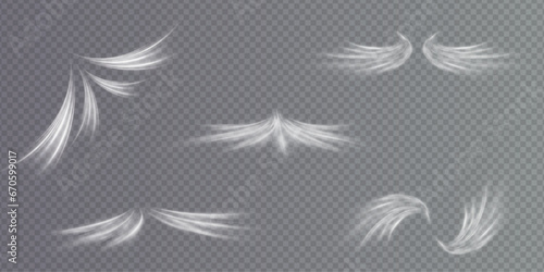 Cold winter wind texture. Holiday vector blizzard. Christmas effect of a cold blizzard. Stream of fresh wind png. Imitation of the exit of cold air from the air conditioner. 