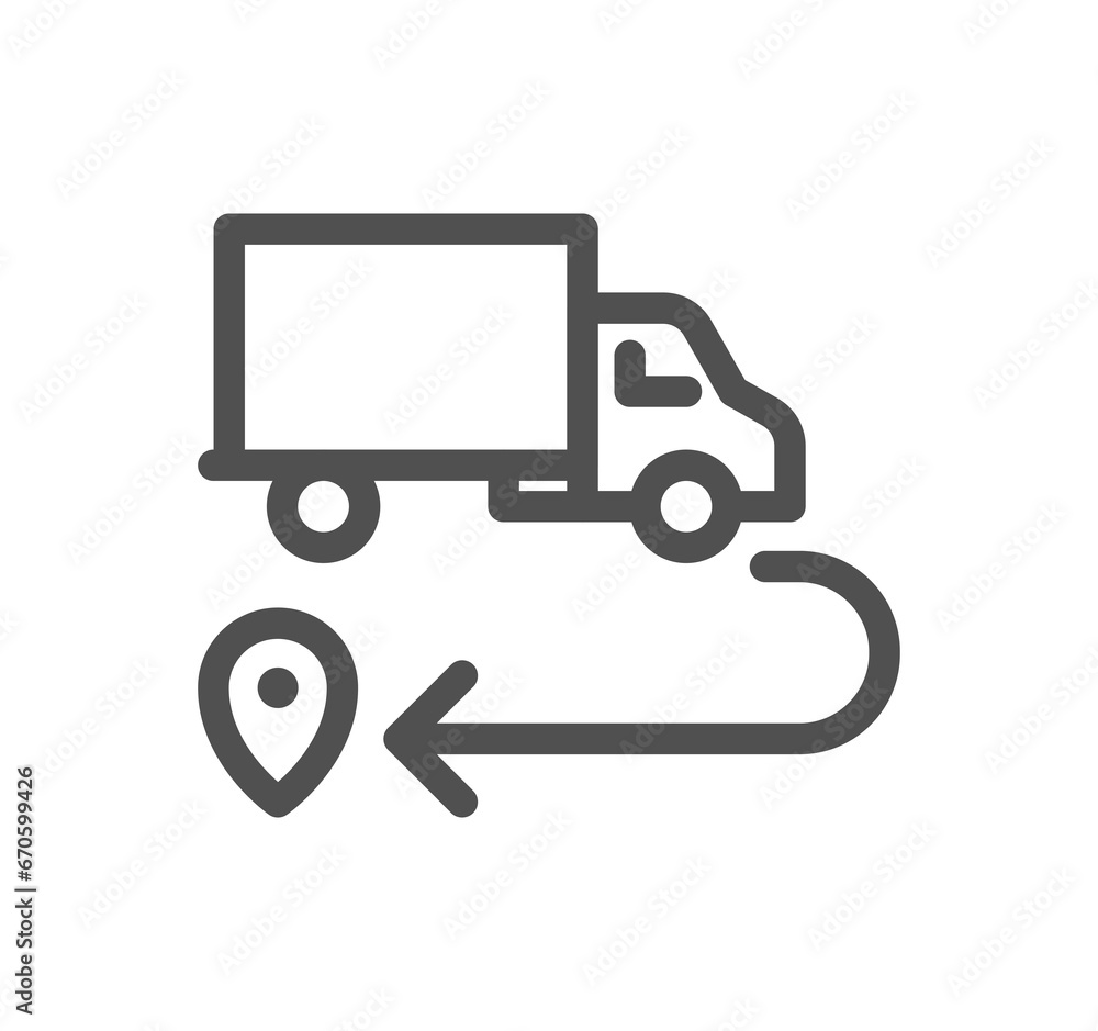 Truck delivery related icon outline and linear symbol.
Truck delivery related icon outline and linear symbol.