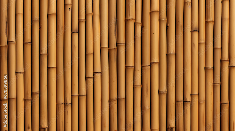 Fototapeta premium Authentic Bamboo Wall Texture - Design for Natural Interior Enhancements and Zen-inspired Décor.
