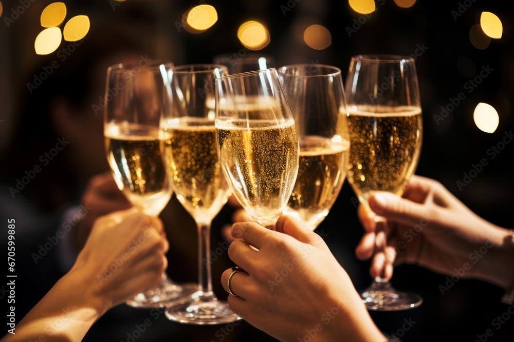 A Joyous Moment Captured as Family Members Raise Their Glasses Filled with Bubbly in a Toast to Welcome the New Year A Joyous Moment Captured as Family Members Raise Their Glasses Filled with Bubbly in a Toast to Welcome the New Year