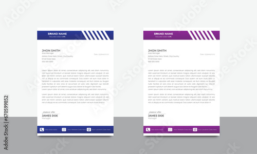 Latter Head Design, Creative Business Latter Head Design. Corporate company letterhead Design. modern business and corporate letterhead template.