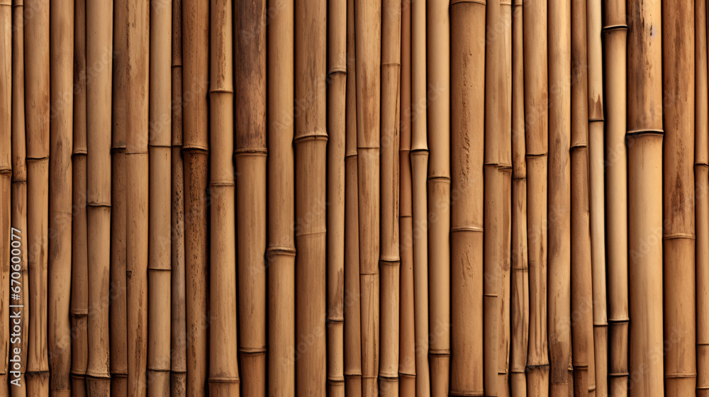 Fototapeta premium Authentic Bamboo Wall Texture - Design for Natural Interior Enhancements and Zen-inspired Décor.