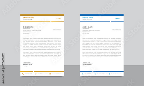 Latter Head Design, Creative Business Latter Head Design. Corporate company letterhead Design. modern business and corporate letterhead template.