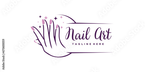 nail logo design vector with creative concept for beauty and fashion premium vec Fototapet