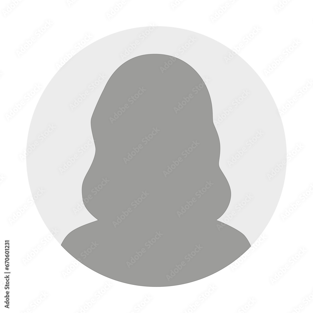 Vector flat illustration in grayscale. Avatar, user profile, person icon, profile picture. Suitable for social media profiles, icons, screensavers and as a template.
