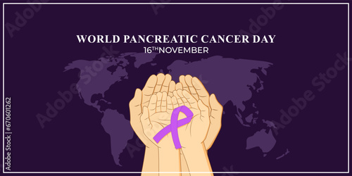Vector illustration for World Pancreatic Cancer Day 16 November