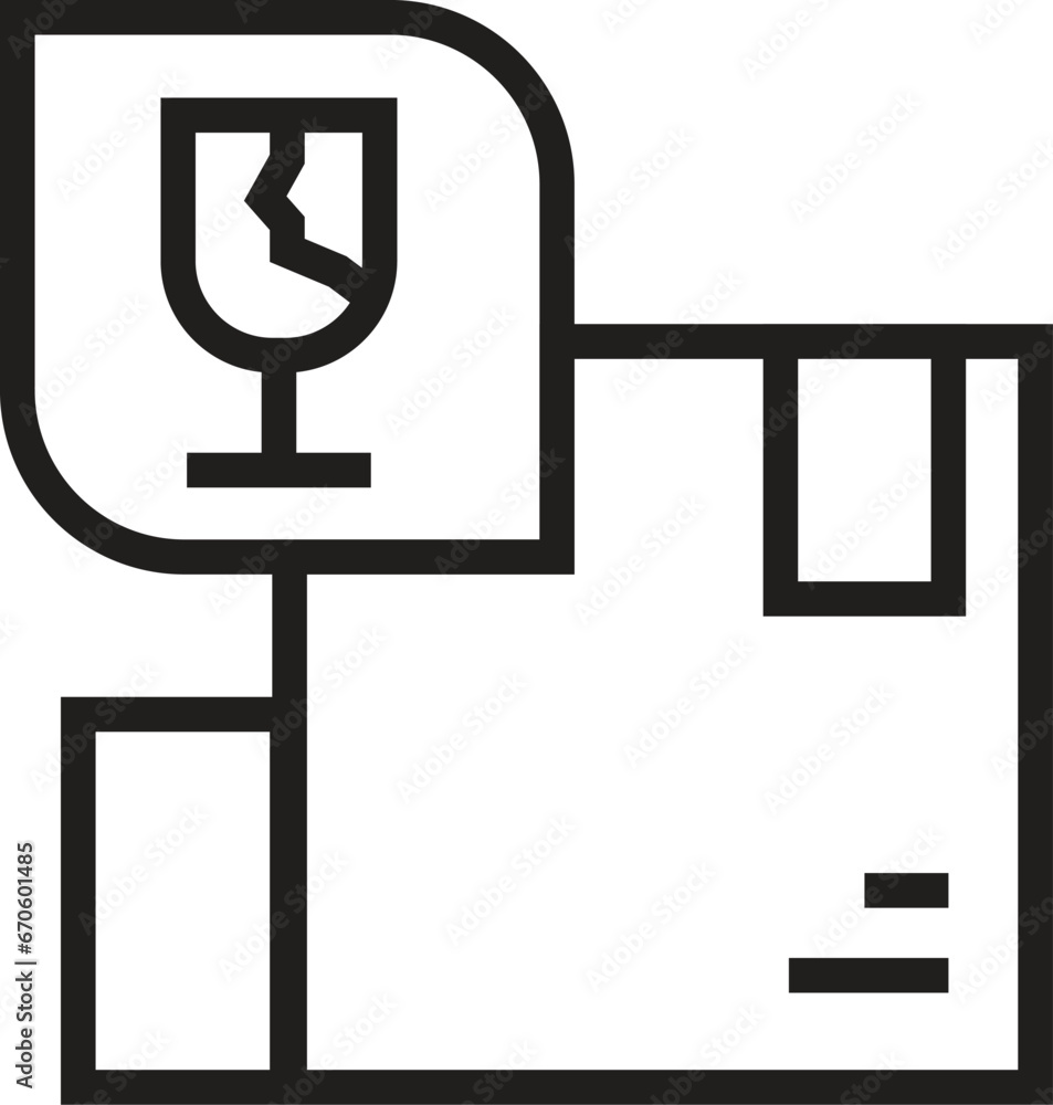 Parcel Fragile Icon. Fragile icon. Glass symbol warning sign Parcel Fragile Icon. Fragile icon. Glass symbol warning sign