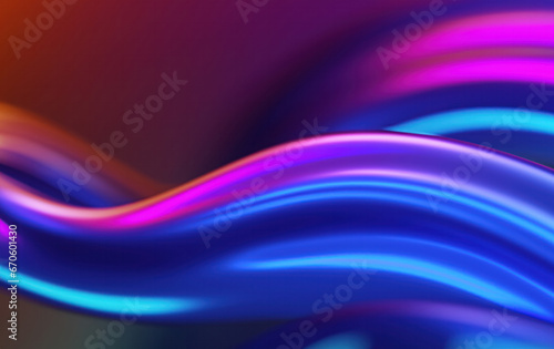 Futuristic Design, Smooth Flowing Shapes in pink and blue 3D Render © pkproject