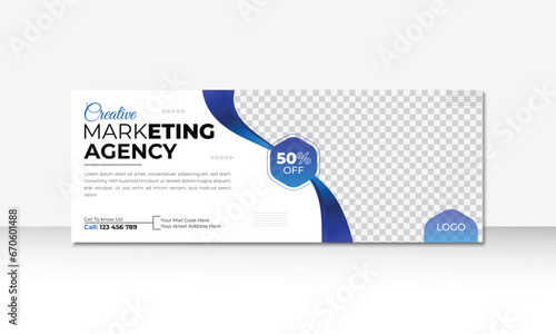 Digital marketing agency facebook cover design with gradient color, Social media facebook cover page web banner clean design template.

