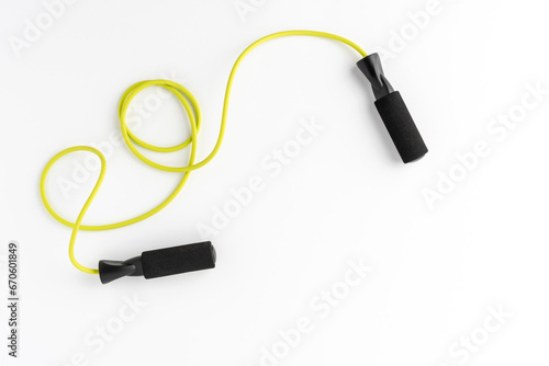 Jumping rope isolated on white background. Fitness concept