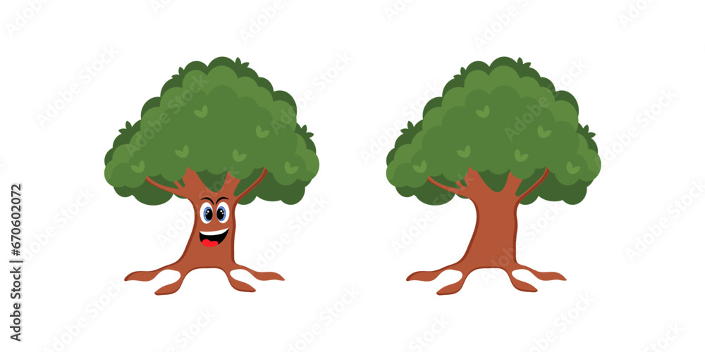 trees cartoon set. vector illustration