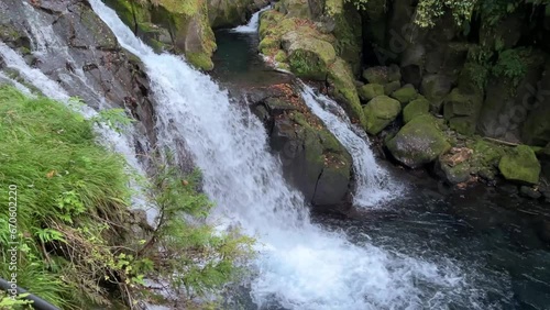 Kikuchi Keikoku or Kikuchi Gorge is a 4km long gorge located in Aso Kuju National Park and was selected as one of the 100 best waters in Japan.  photo
