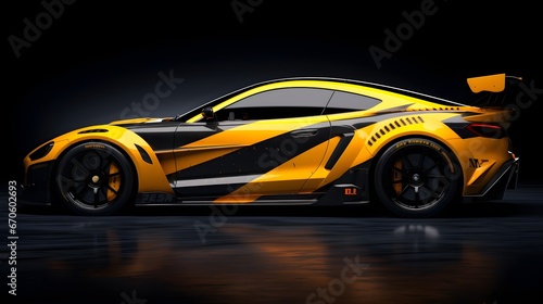 livery design of a sport car, truck, and delivery truck with luxury and futuristic design