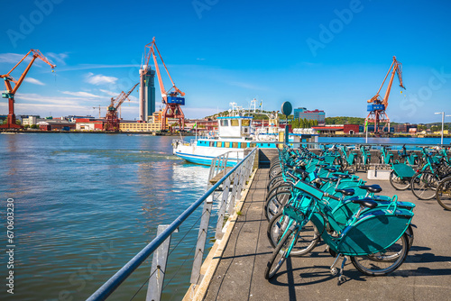 City of Gothenburg waterfront ang city bikes view photo