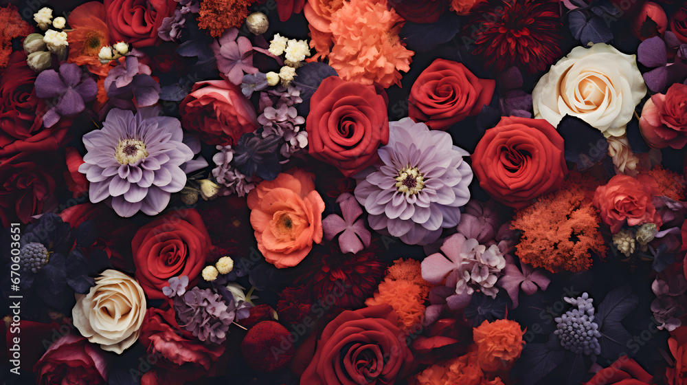 a lot of flowers. red roses a lot of flowers. red roses