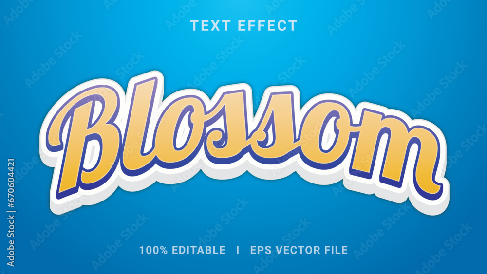 Best 3d editable blossom text effect vector graphic style