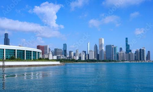 Chicago along Lake Michigan viewed from the Skyline Walk of the Museum Campus © Spiroview Inc.