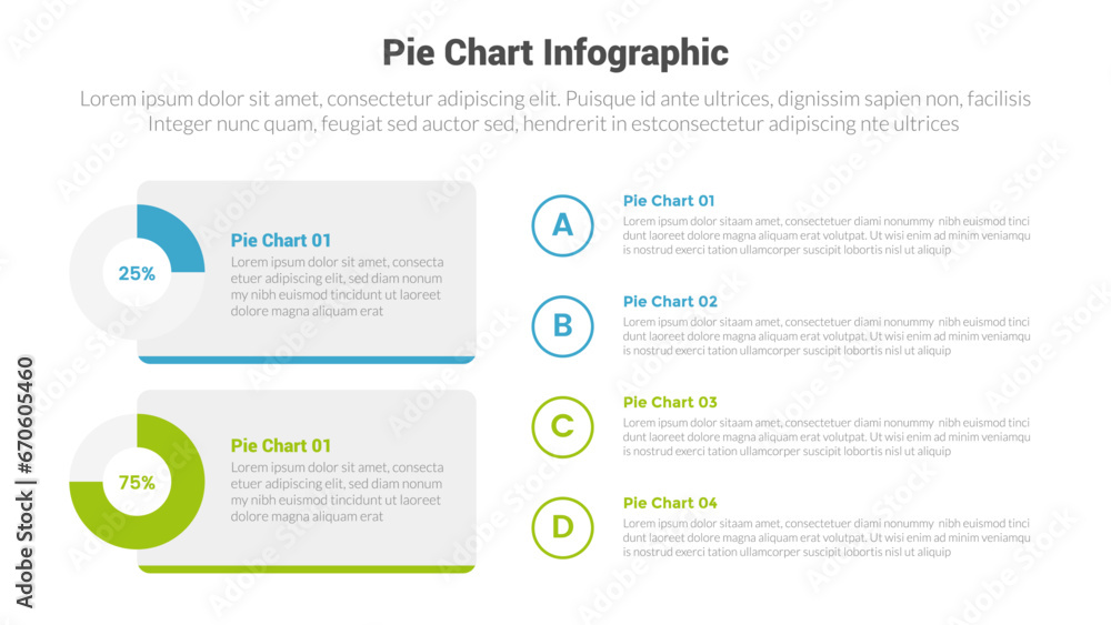 piechart or pie chart diagram infographics template diagram with 2 point with piechart on rectangle box comparison design for slide presentation piechart or pie chart diagram infographics template diagram with 2 point with piechart on rectangle box comparison design for slide presentation