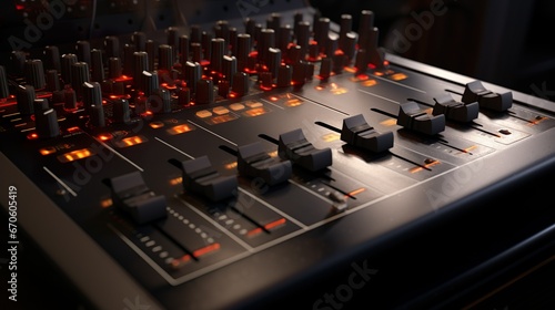 Close up of a mixer in the studio made with Ai generative technology