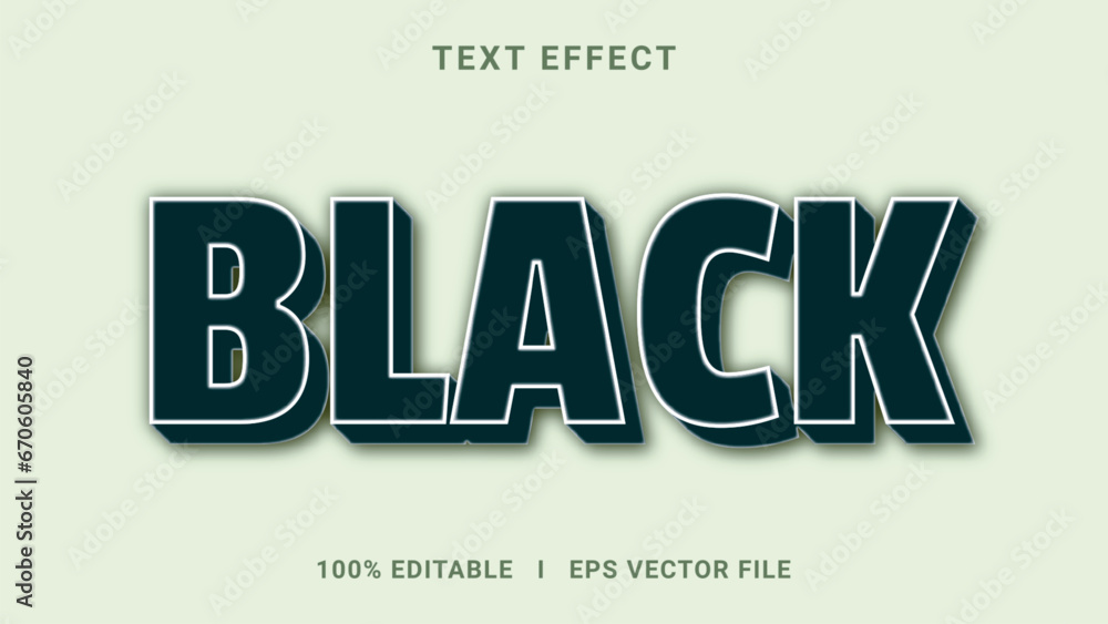 Best 3d editable black text effect vector graphic style