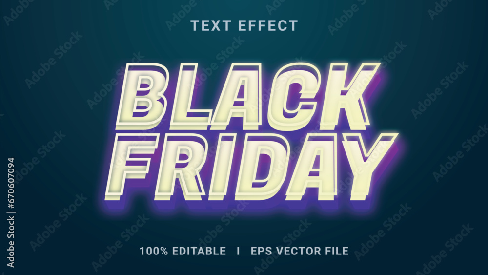 Best 3D editable Black Friday text effect vector graphic style