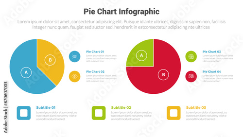 piechart or pie chart diagram infographics template diagram with 2 point with piechart comparison data design for slide presentation