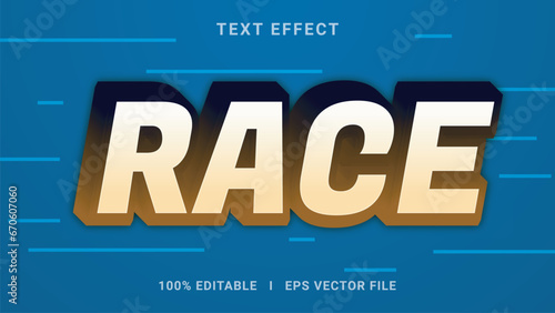 Vector race 3d text effect style