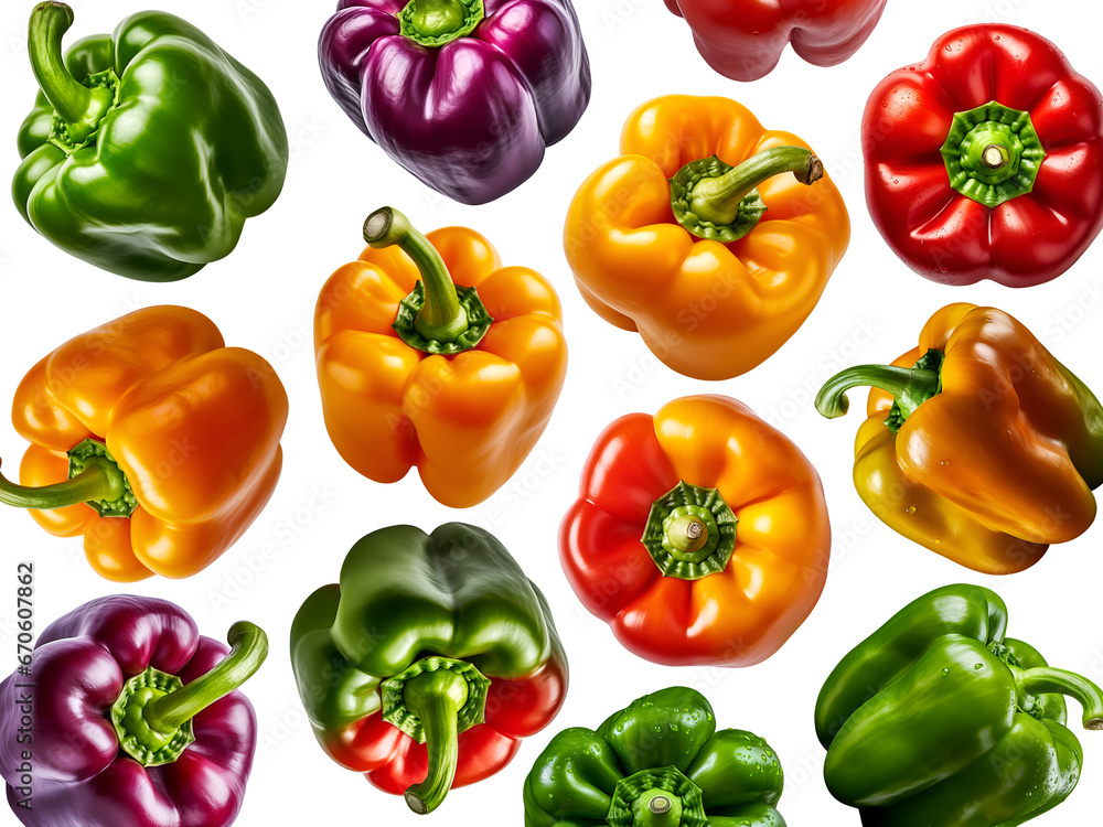 Colorful bell peppers, created by generative AI technology Colorful bell peppers, created by generative AI technology