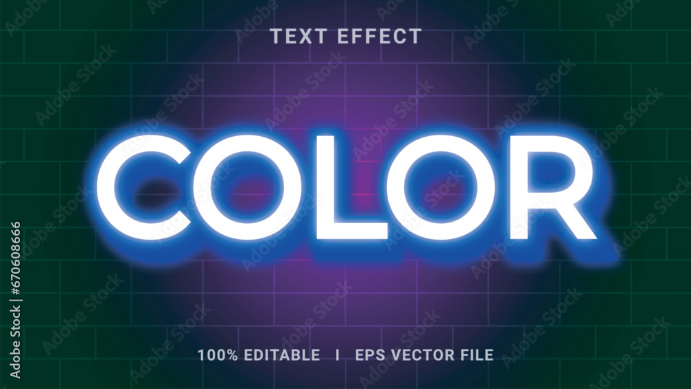 Vector color 3d text effect style
