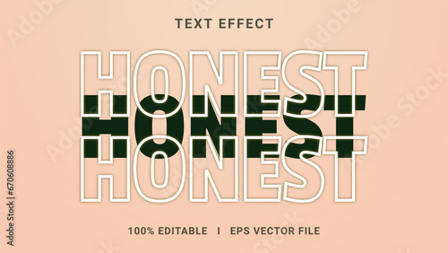 Vector honest 3d text effect style