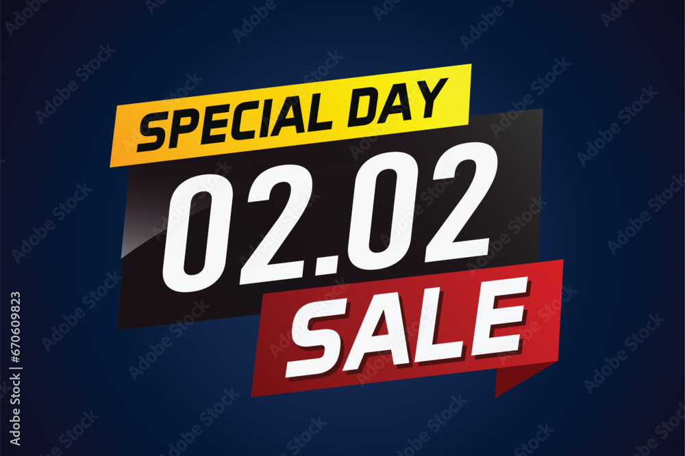 2.2 Special day sale word concept vector illustration with ribbon and 3d style for use landing page, template, ui, web, mobile app, poster, banner, flyer, background, gift card, coupon