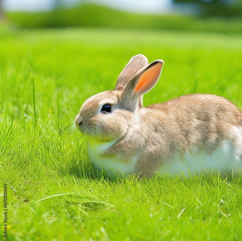 Rabbit on grass