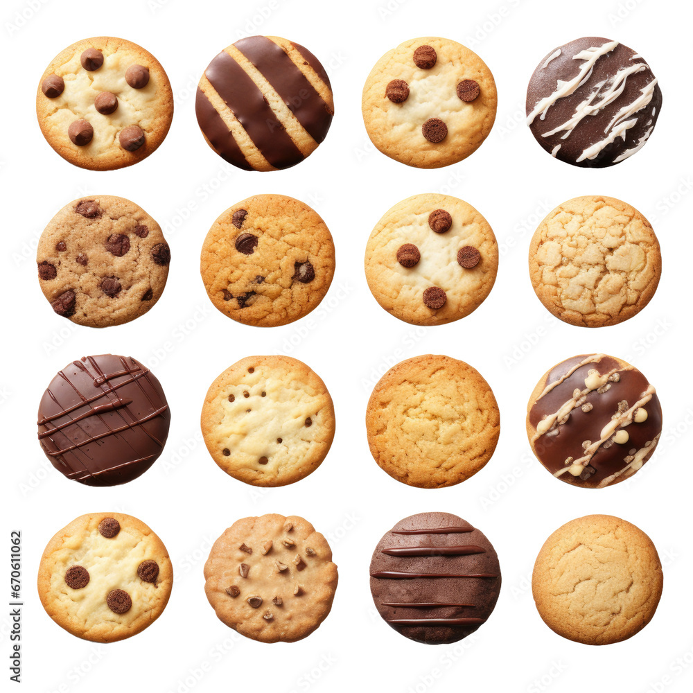 Collection of Cookies on transparent background Collection of Cookies on transparent background