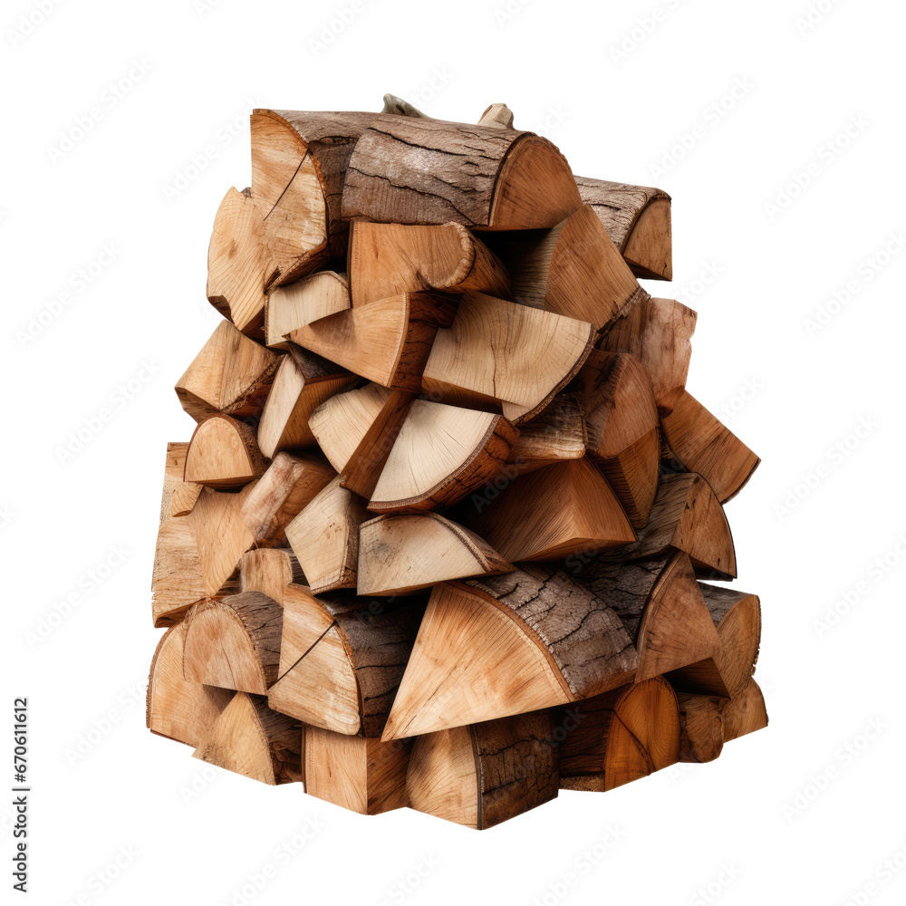 Firewood stack on transparent background Firewood stack on transparent background