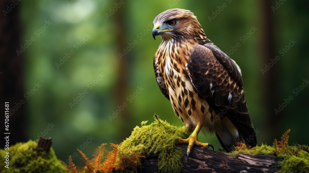 Beautiful The long-legged buzzard Buteo rufinus on a branch. Beautiful The long-legged buzzard Buteo rufinus on a branch.