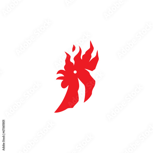 rooster fire logo design 