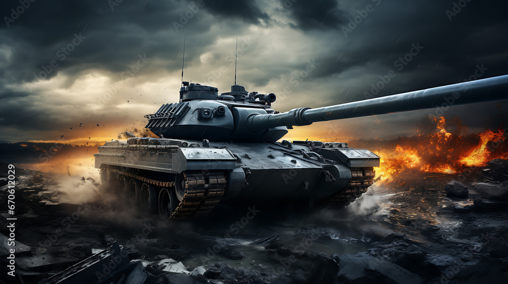 fighter tank on war with explosion fighter tank on war with explosion
