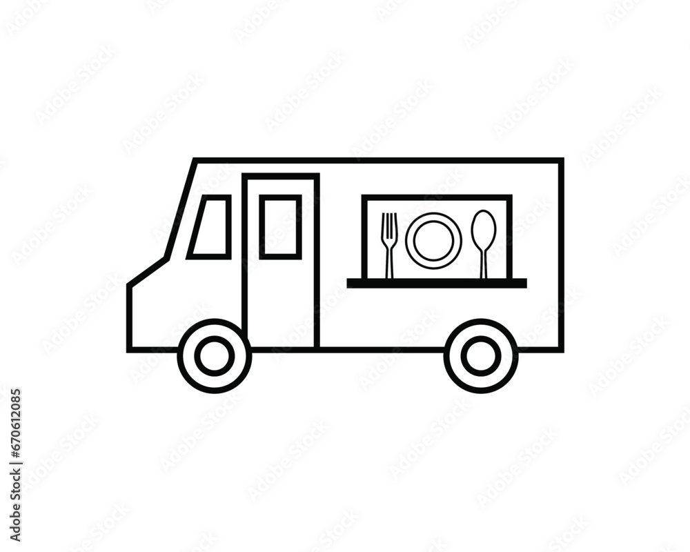 Food truck icon. Food truck vector icon. Fast food delivery. Food truck icon. Food truck vector icon. Fast food delivery.