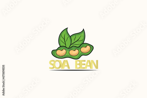 vector illustration of soybean logo