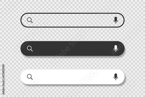 Search bar icons. Search bar for ui. Search here. Vector illustration