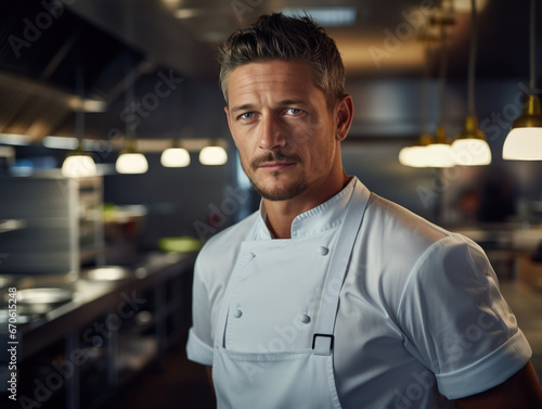 Male Chef in Restaurant Kitchen
