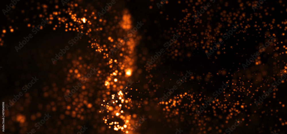 Gold particle background depth of field