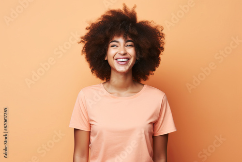 Generative ai portrait of beautiful black woman laughing