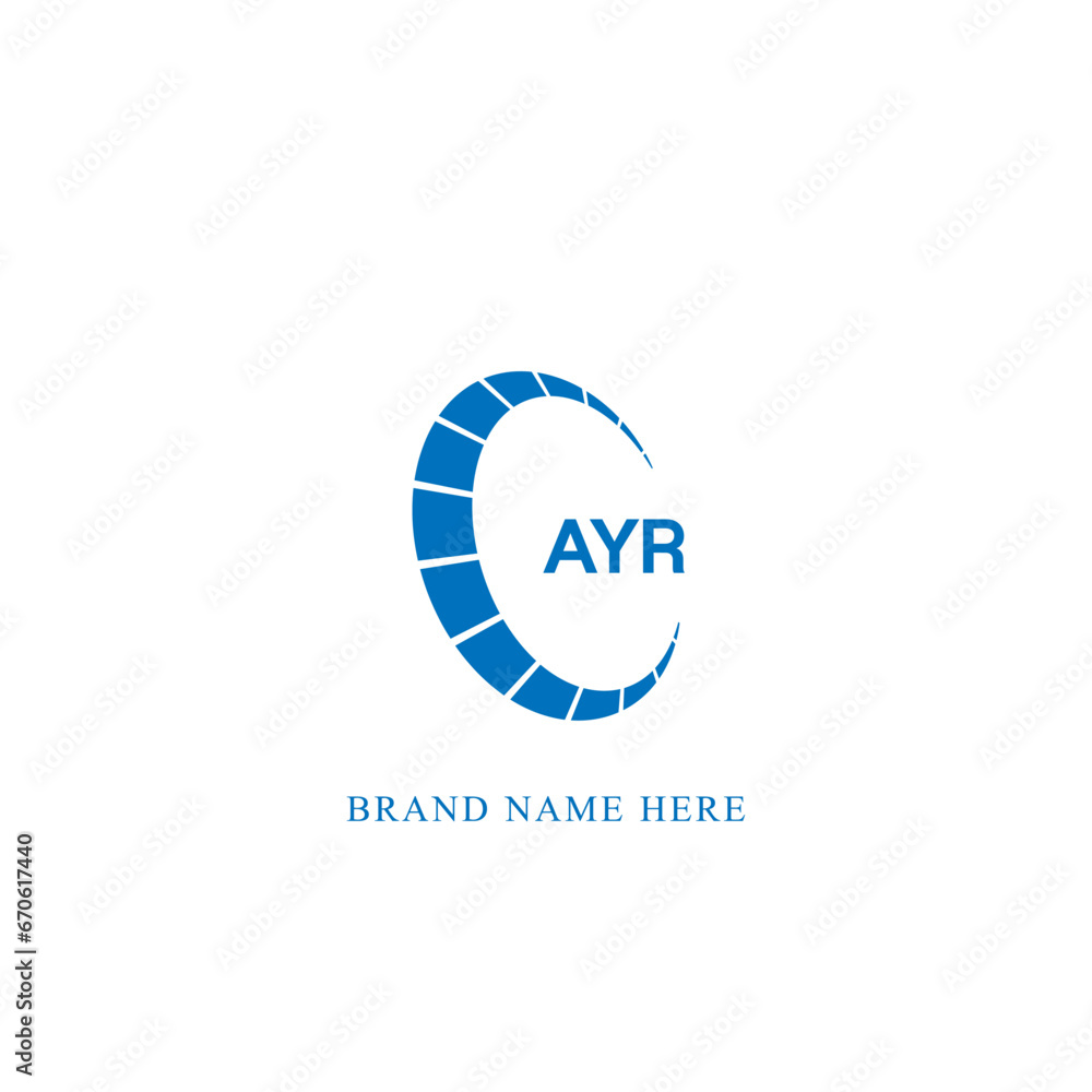 AYR logo. A Y R design. White AYR letter. AYR, A Y R letter logo design. Initial letter AYR linked circle uppercase monogram logo.