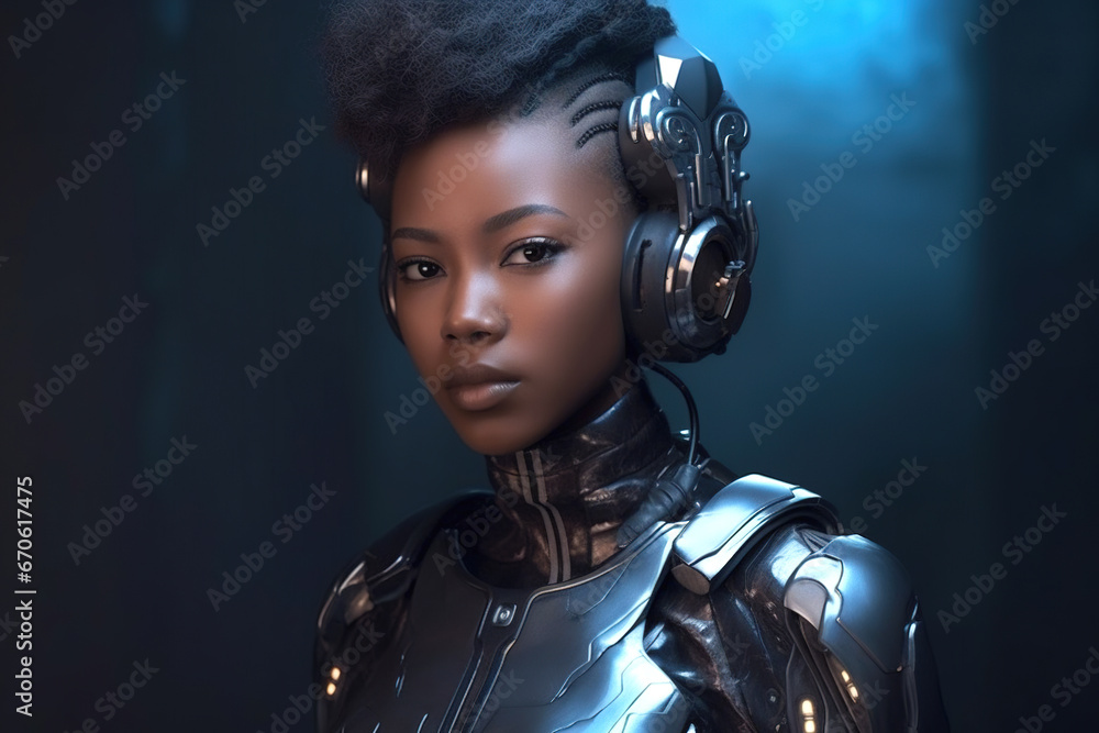 Futuristic female like cyber-robot Futuristic female like cyber-robot